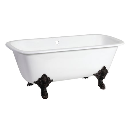 Aqua Eden 66.56 L, 31.88 W, White/Matte Black, Cast Iron VCTQ7D6732NL0